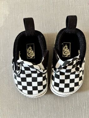 Vans infant Checkerboard Slip-Ons in Black and White